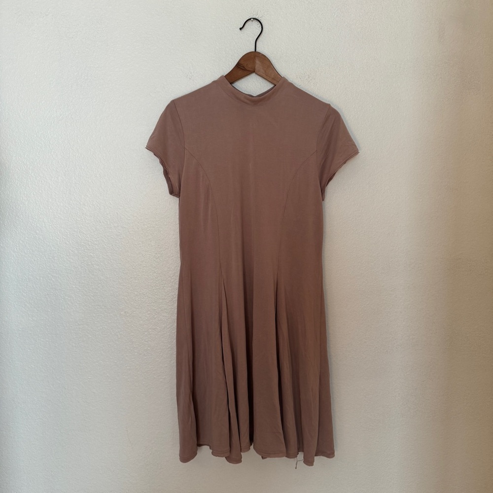 NWT Urban Outfitters Silence + Noise Mockneck Trapeze Dress in Natural Size L
